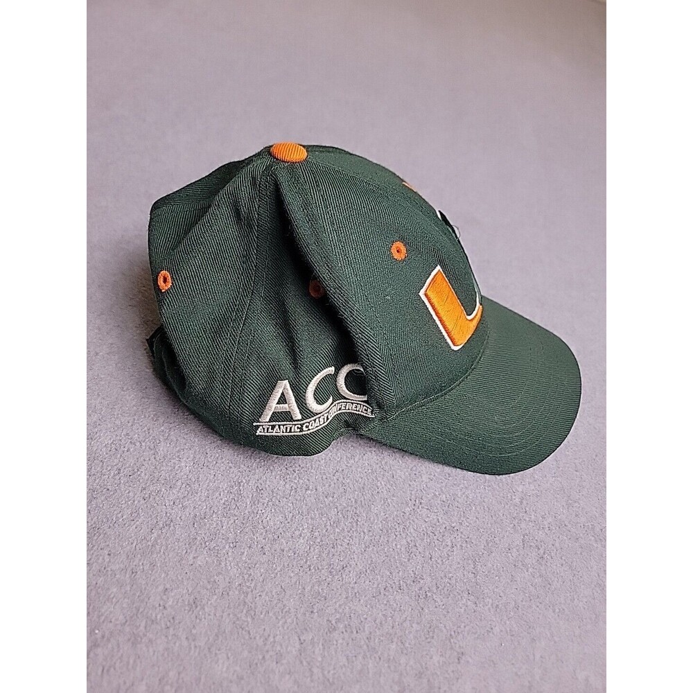 Miami Hurricanes Hat‎ Tip Of Worls Strapback Green Wool Blend Embroidered ACC * - Picture 2 of 11